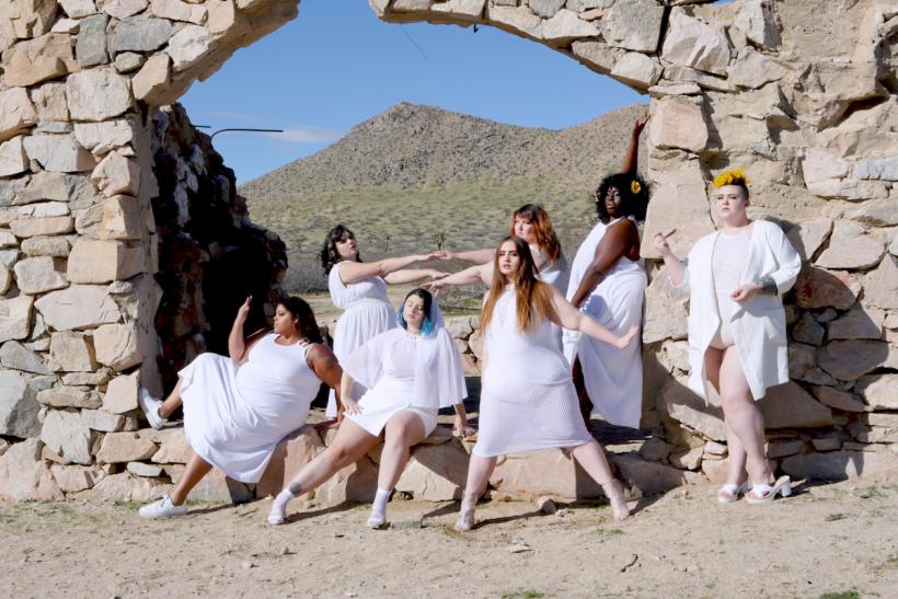 (Photo by Suma Jane Dark. Front row, L-R: Jessica Rihal, Manon Marchetti Edwards, Hayley Herms, and Megan Kimberling. Rear: Jules Wood, Laurel Dickman, and Astra Varnado.) (Photo by Suma Jane Dark. Front row, L-R: Jessica Rihal, Manon Marchetti Edwards, Hayley Herms, and Megan Kimberling. Rear: Jules Wood, Laurel Dickman, and Astra Varnado.)
