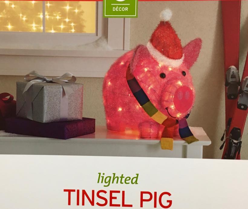 Tinsel Pig. Make your holiday dreams come true.