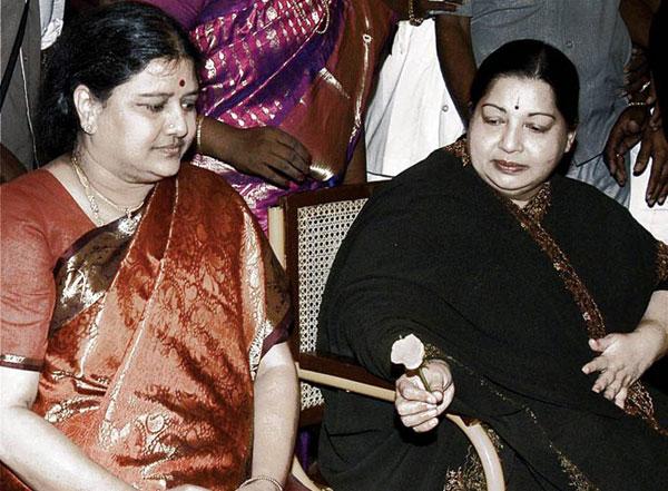 Sasikala Natarajan, left, and J. Jayalalitha, right, are now both in jail.