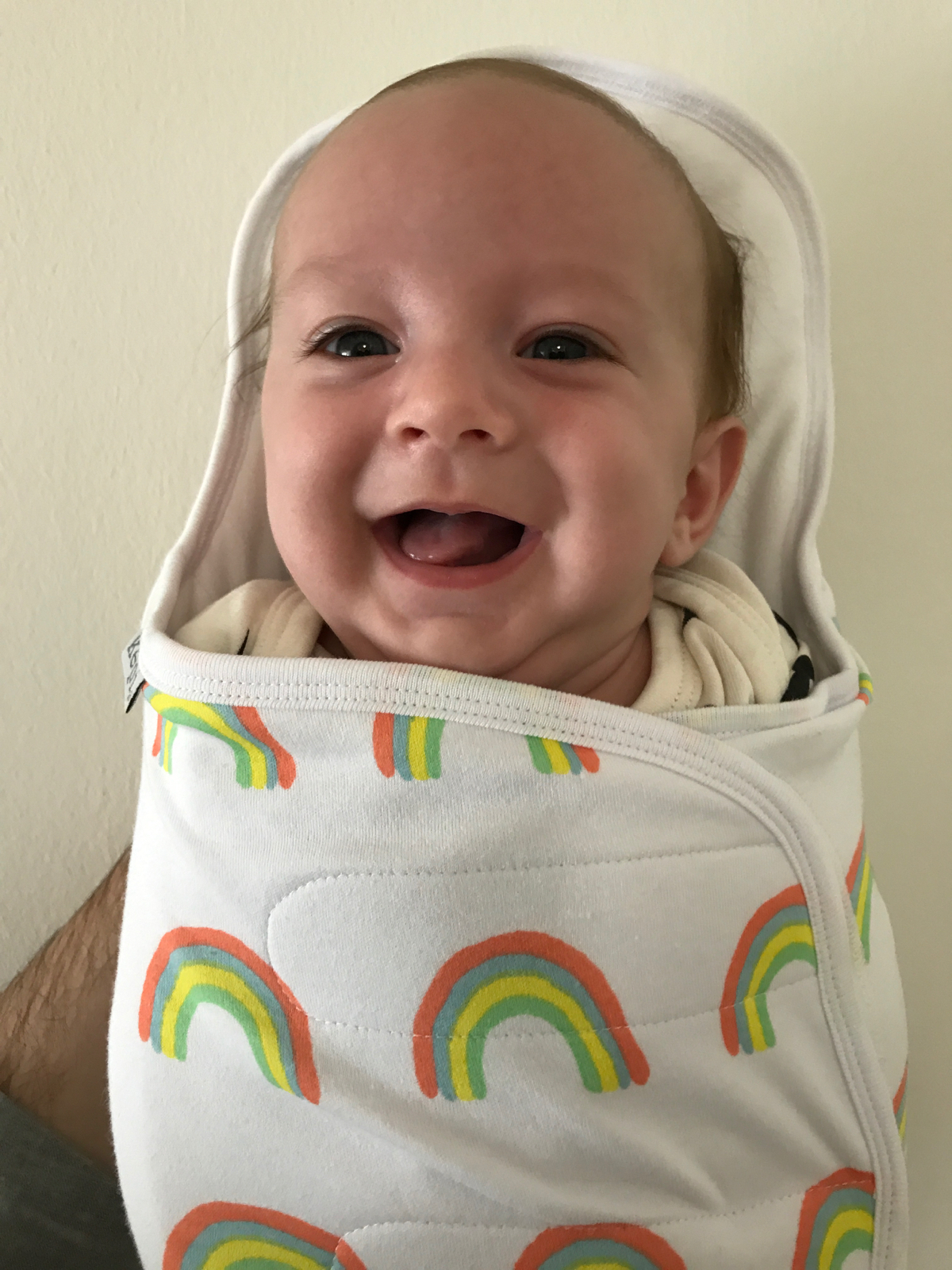 My big rainbow baby in his rainbow Kepi.