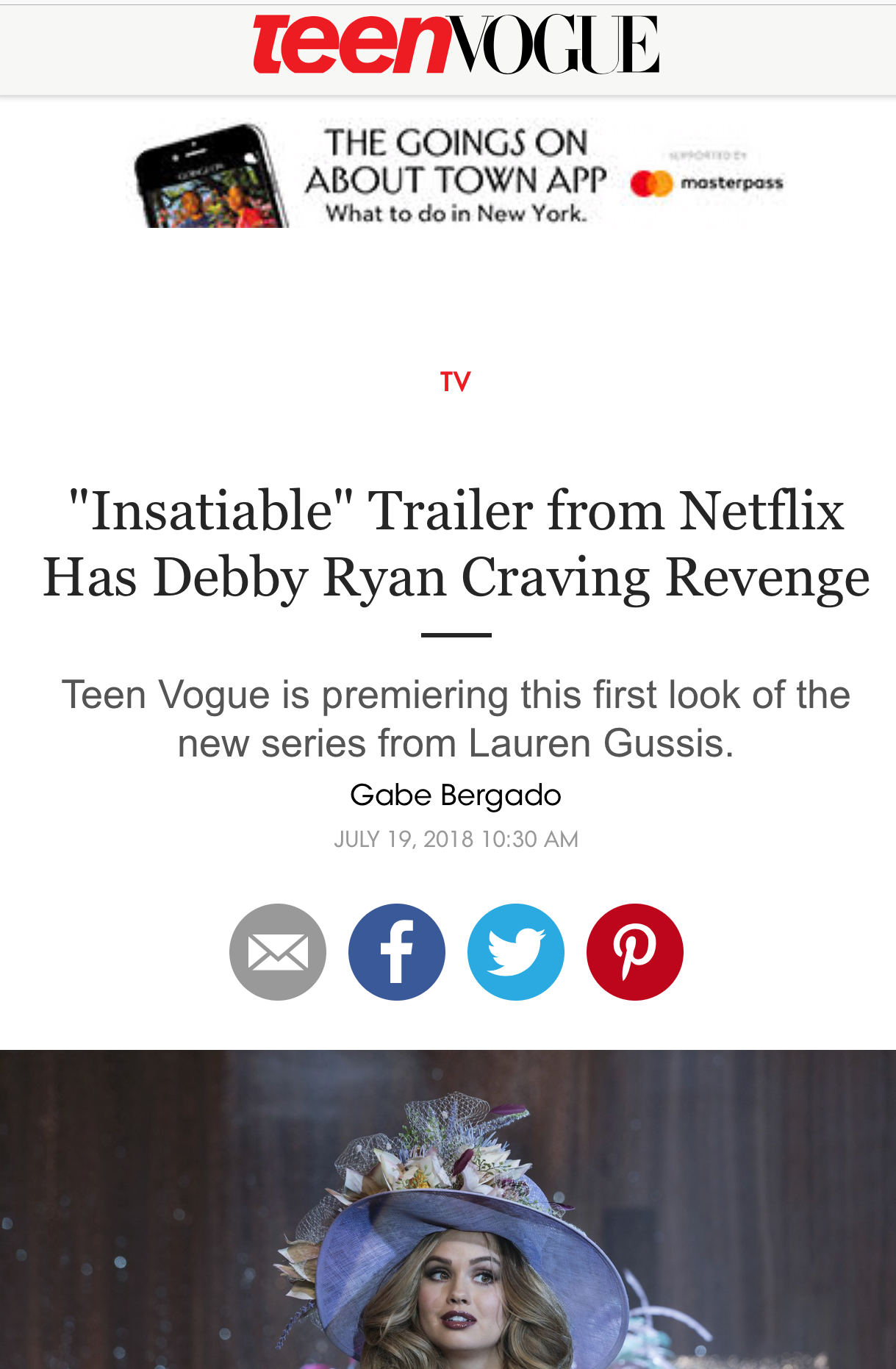 Tenn Vogue promotes Netflix's Insatiable