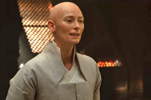 Swinton as the Ancient One. Image: Marvel Studios.