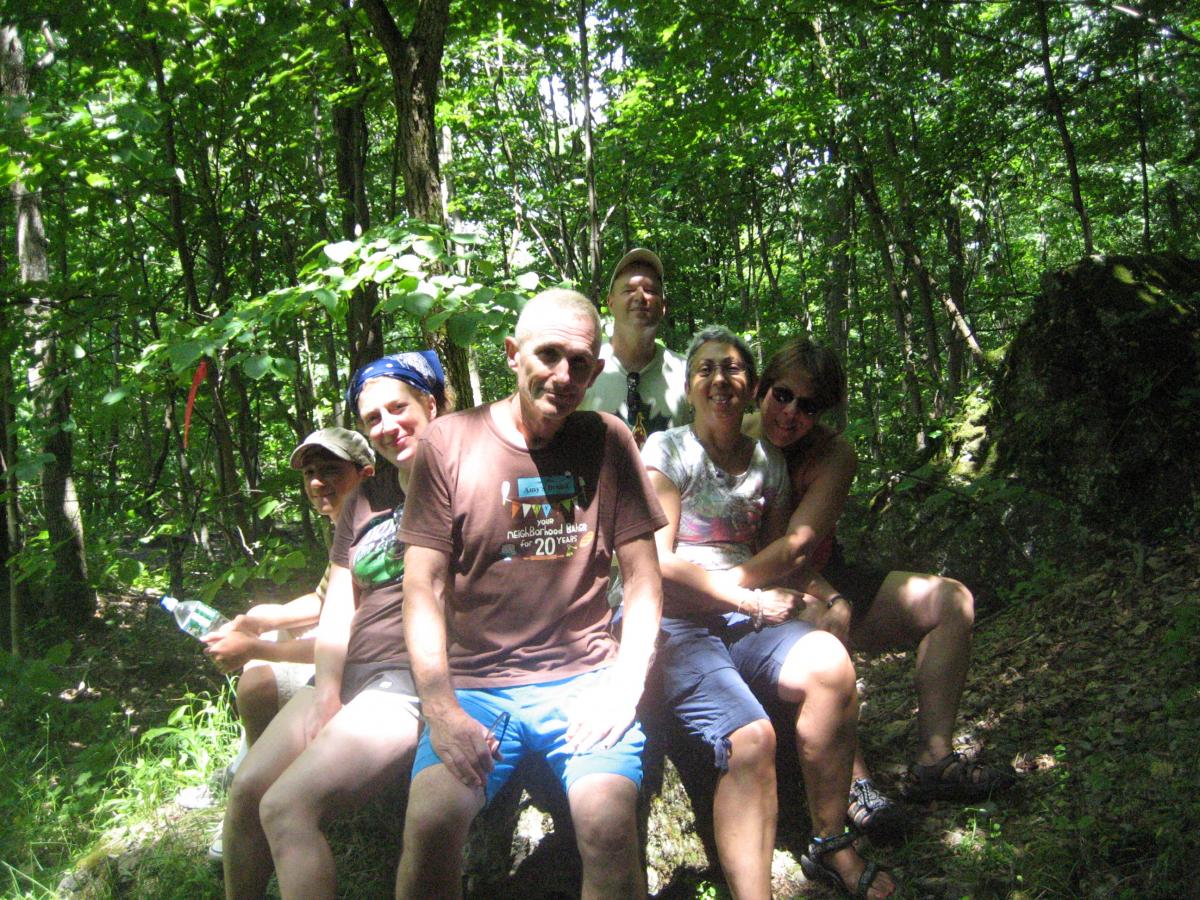 Cathy with her family and friends