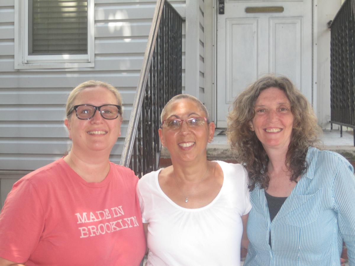 Rocking my crew cut with my friends Maureen and Janet