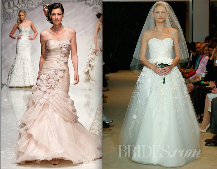 Ian Stuart vs. Carolina Herrera (via Pinterest, & Brides.com)