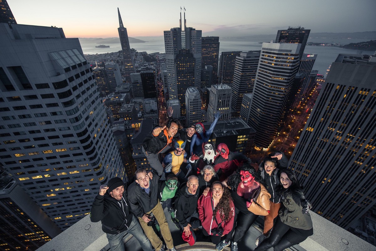 The SmugMug family on the skyscraper