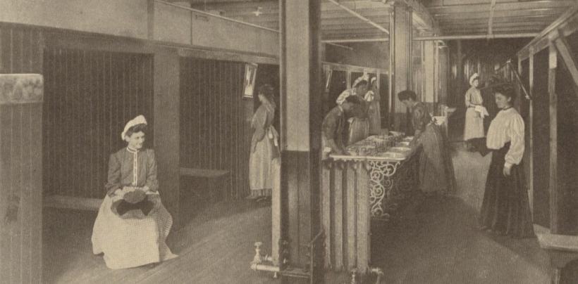 A 19th-century photograph of a women’s restroom in a Pittsburgh factory. Author provided. A 19th-century photograph of a women’s restroom in a Pittsburgh factory. Author provided.