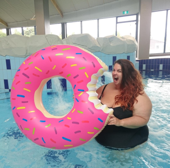 New Zealand-based blogger Meagan Kerr (@thisismeagankerr) shows off her silly side with her adorable donut floaty.