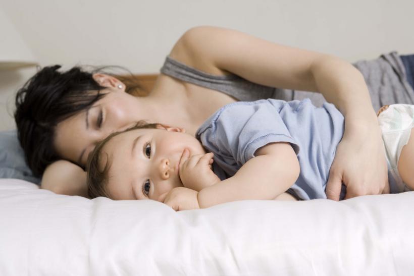 Baby snuggles beat husband snuggles. Because farts.
