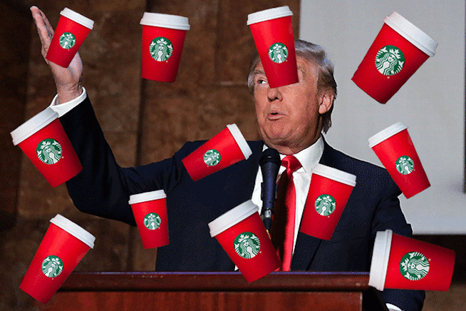 Fun fact: Donald Trump condemns the red cup. SHOCKER. Fun fact: Donald Trump condemns the red cup. SHOCKER.