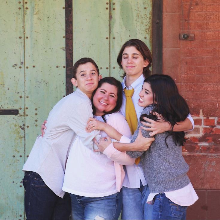 The author and her teenager children The author and her teenager children
