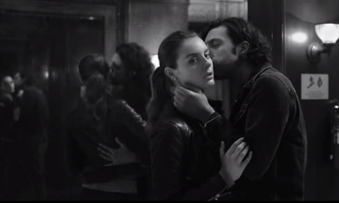 Gap model checks herself out in the mirror while making out. Because she dresses "like no one is watching," you guys. (Credit: YouTube) Gap model checks herself out in the mirror while making out. Because she dresses "like no one is watching," you guys. (Credit: YouTube)
