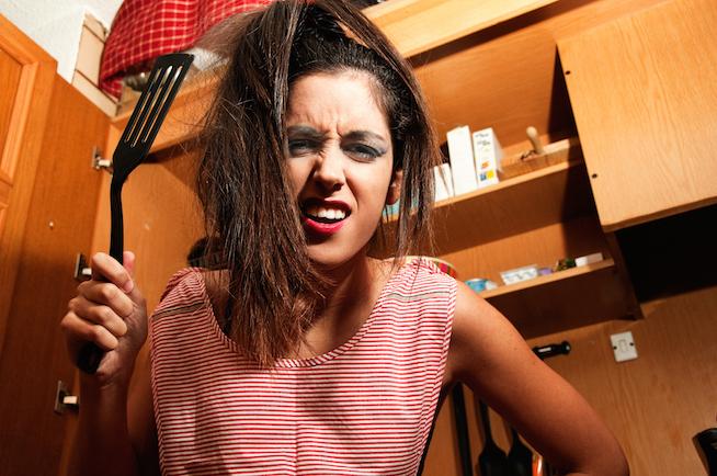 The spatula: Weapon of boob destruction. The spatula: Weapon of boob destruction.