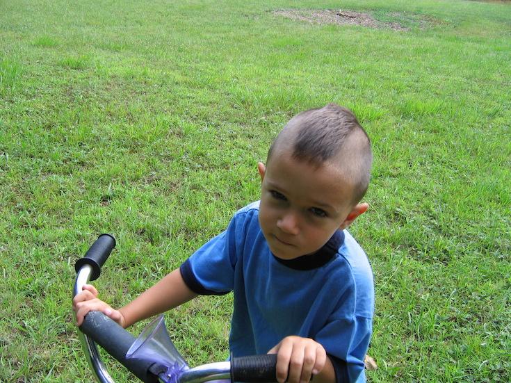 David with his first Mohawk