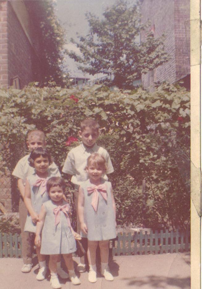 Catherine and Stephen (top left) with their fellow cousins