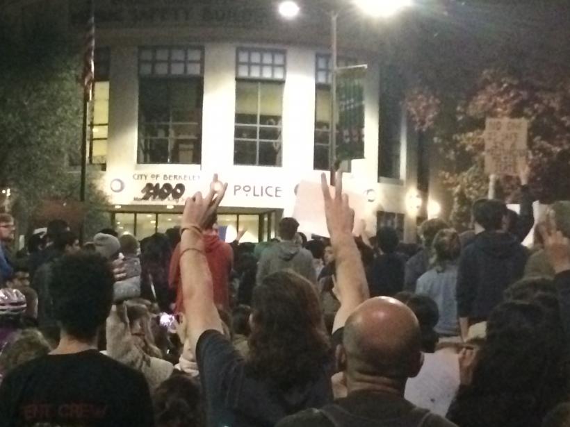 Protesters at the Berekely Police Department