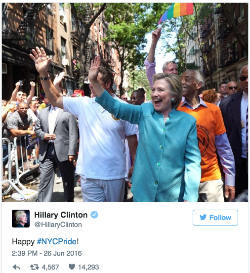 Hillary at Pride. Image provided by author. Hillary at Pride. Image provided by author.
