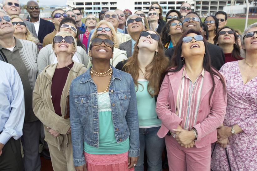 Just glancing up at the eclipse in short bursts without proper eye protection can cause cumulative damage. Just glancing up at the eclipse in short bursts without proper eye protection can cause cumulative damage.