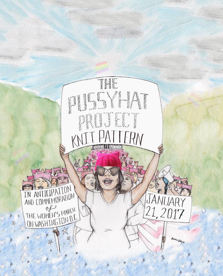 Artwork by Aurora Lady for The Pussyhat Project 