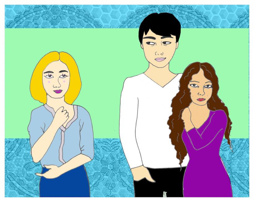 He's obsessed with her. It's really starting to hurt me, and I don't know whether to say something to him or not. (Artwork: Tess Emily Rodriguez) He's obsessed with her. It's really starting to hurt me, and I don't know whether to say something to him or not. (Artwork: Tess Emily Rodriguez)