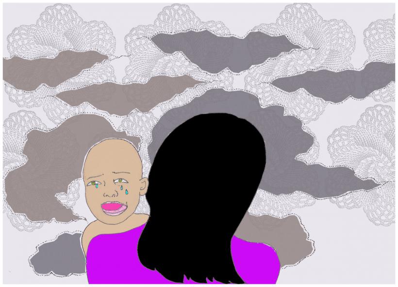 I am willing to spend time with her — if she's not smoking around my son or me. (Artwork: Tess Emily Rodriguez) I am willing to spend time with her — if she's not smoking around my son or me. (Artwork: Tess Emily Rodriguez)