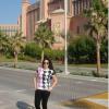 Sayde in front of the Atlantis Hotel on Palm Jumeirah.