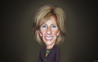 By DonkeyHotey (Betsy DeVos - Caricature) [CC BY-SA 2.0 (http://creativecommons.org/licenses/by-sa/2.0)], via Wikimedia Commons