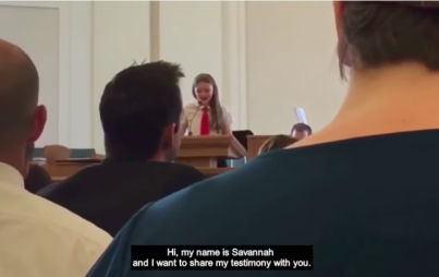 Savannah came out as gay to her Mormon congregation while bearing her testimony. What her bishop did next was absolutely heartbreaking. (Image via YouTube)