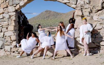 (Photo by Suma Jane Dark. Front row, L-R: Jessica Rihal, Manon Marchetti Edwards, Hayley Herms, and Megan Kimberling. Rear: Jules Wood, Laurel Dickman, and Astra Varnado.)