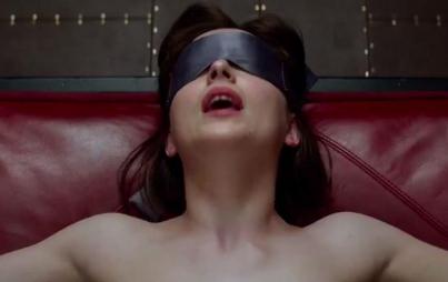 Dakota Johnson in the throes of poorly written passion, from the new movie trailer