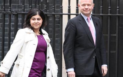Baroness Warsi with William Hague, Leader of the House of Commons (Credit: Wikimedia Commons)