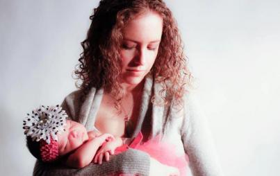 The author with her daughter.